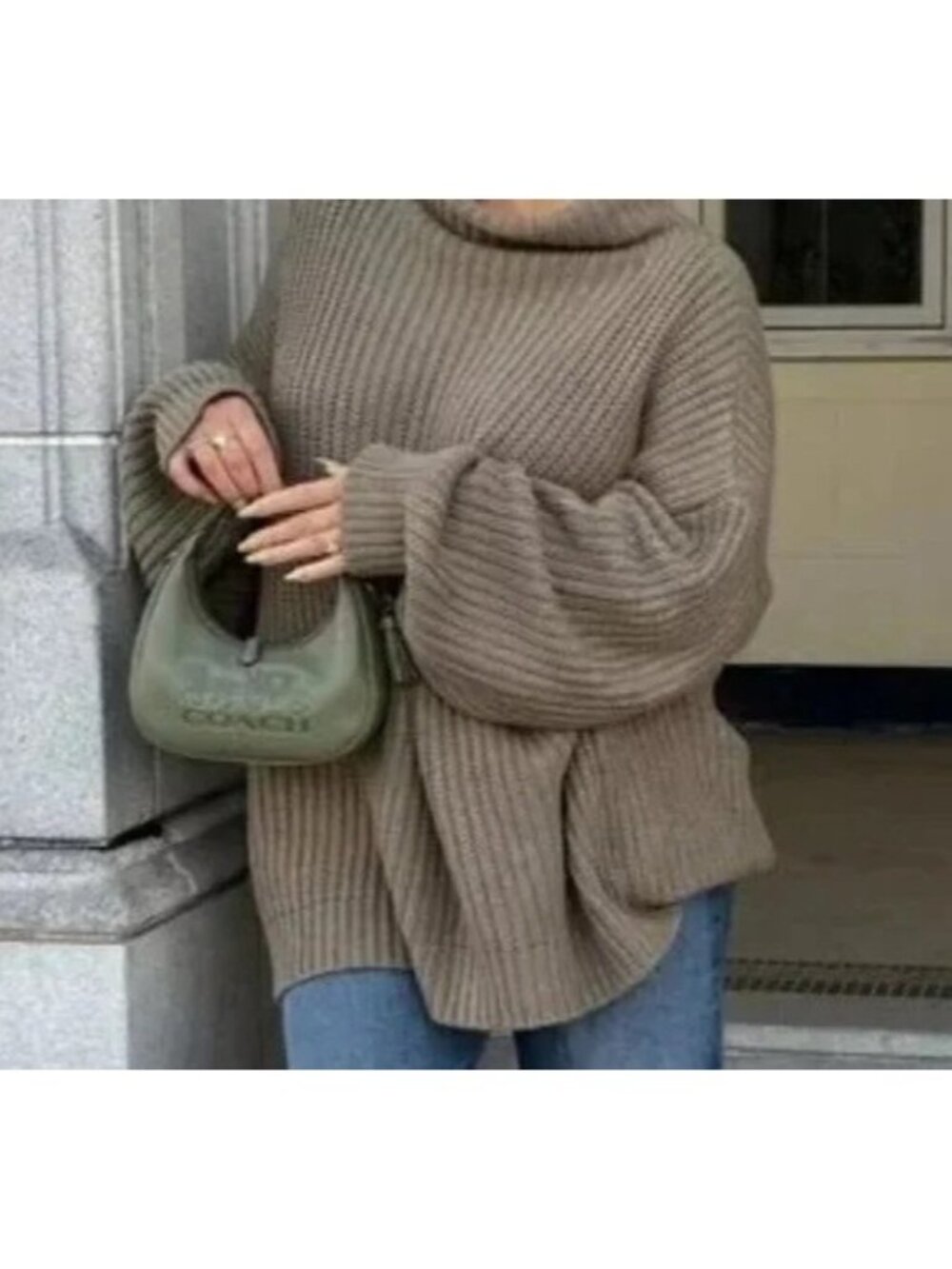 Free People Swim Too Deep Turtleneck Knit Sweater Oversized Normcore Womens S